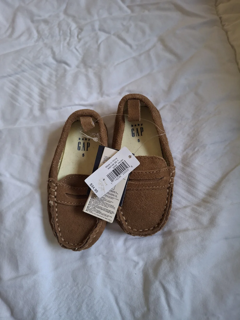 GAP Kids Tan Suede Moccasin Loafers
